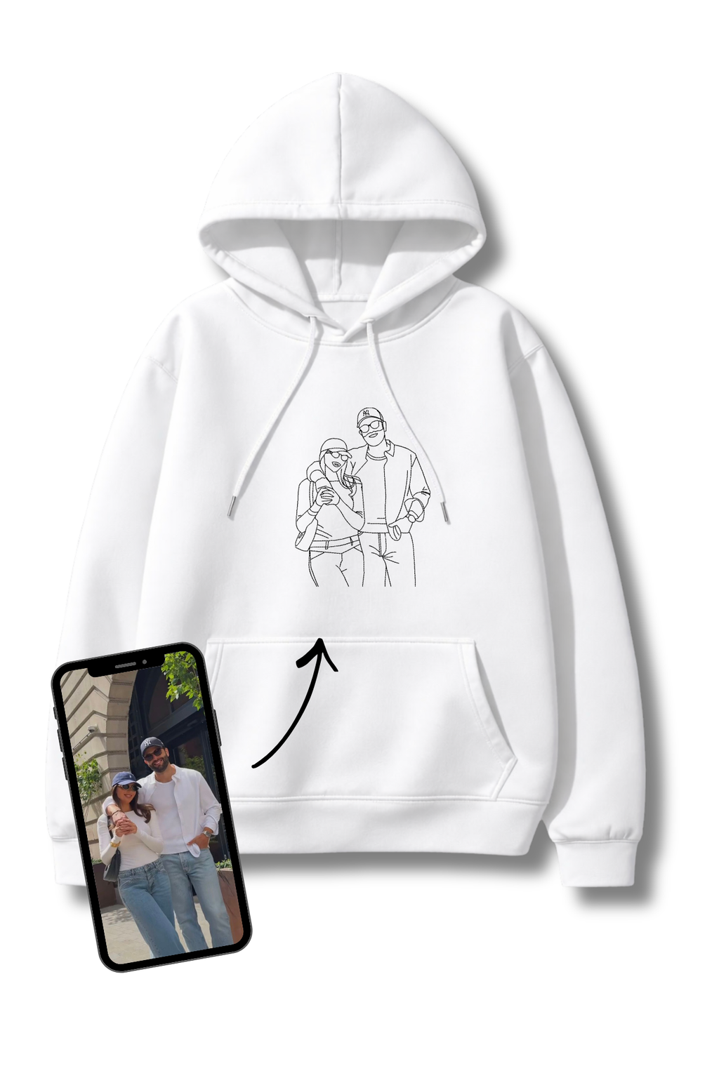 Custom Photo Embroidered Hoodie