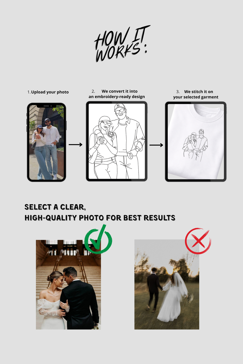 Custom Photo Embroidered T-shirt