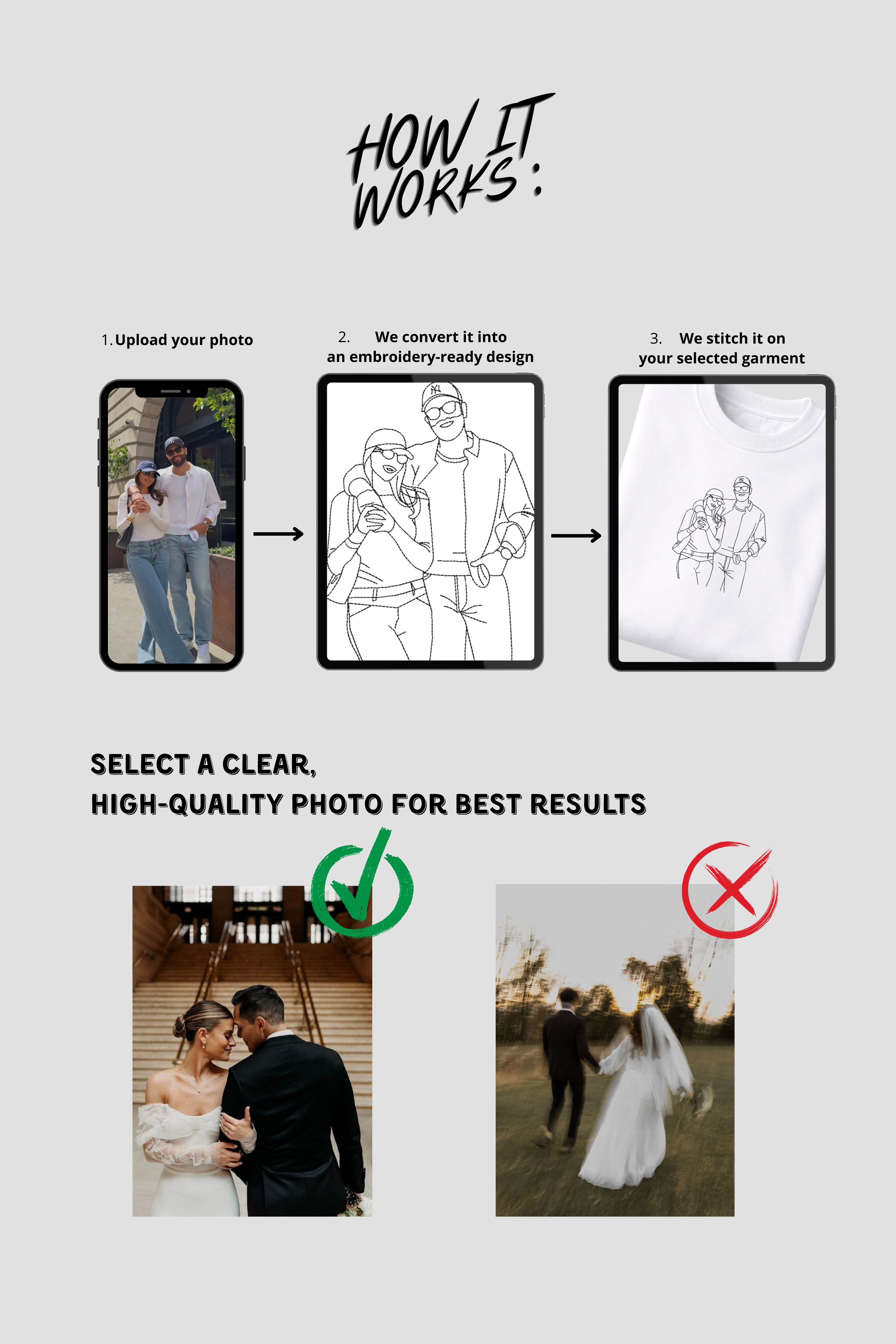 Custom Photo Embroidered T-shirt