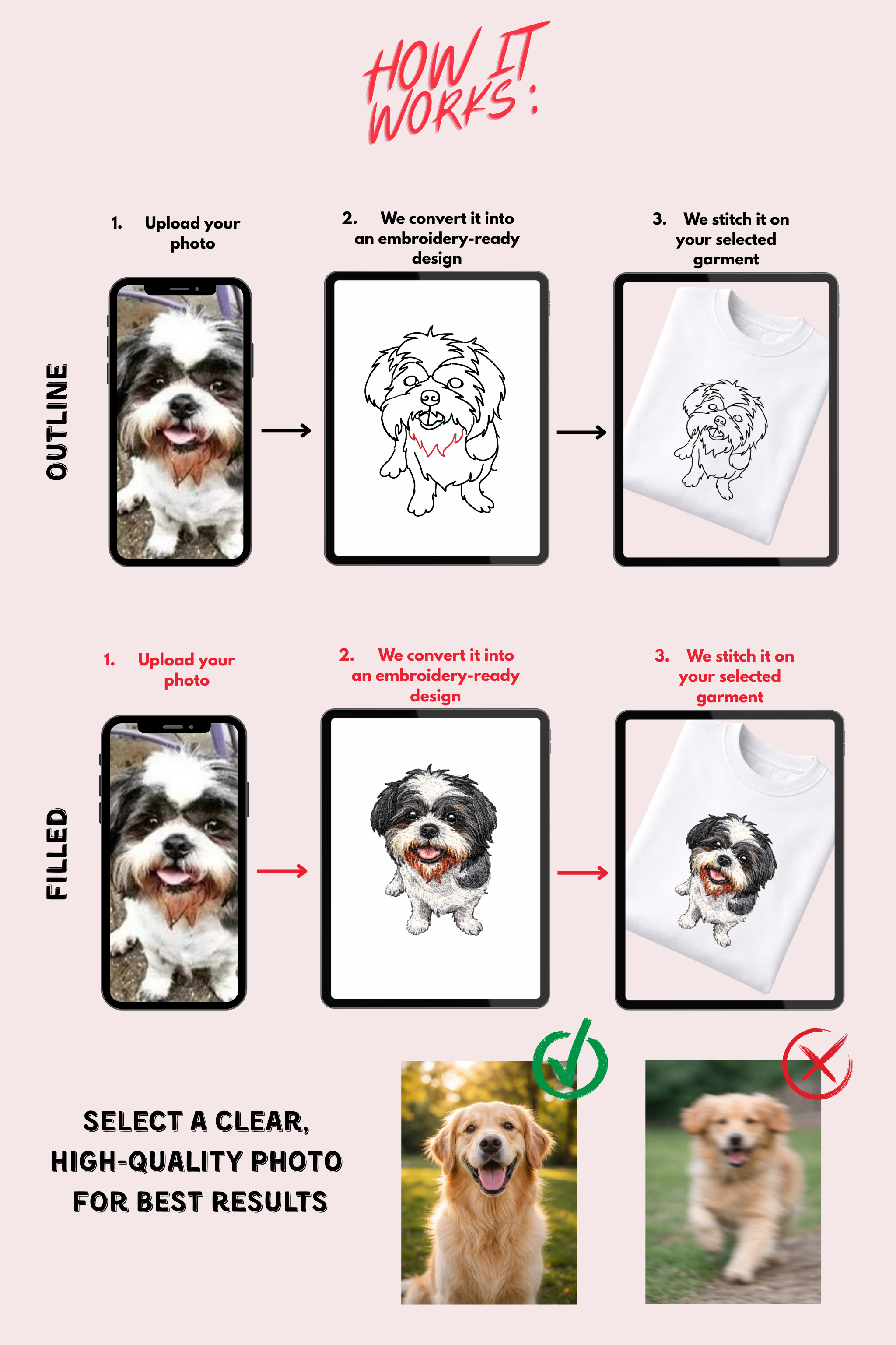 Custom Pet Embroidery T-Shirt