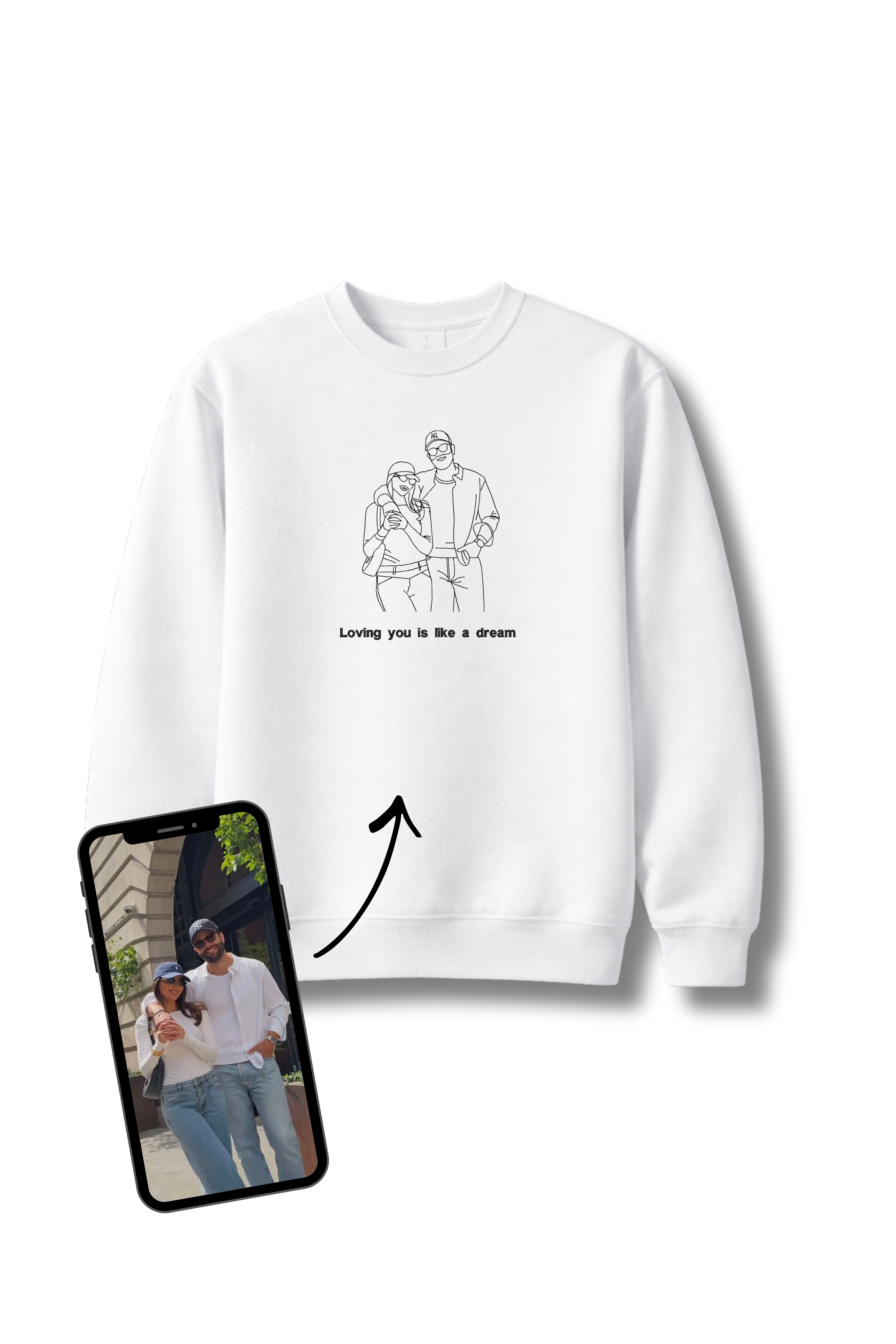 Custom Photo Embroidered Sweatshirt