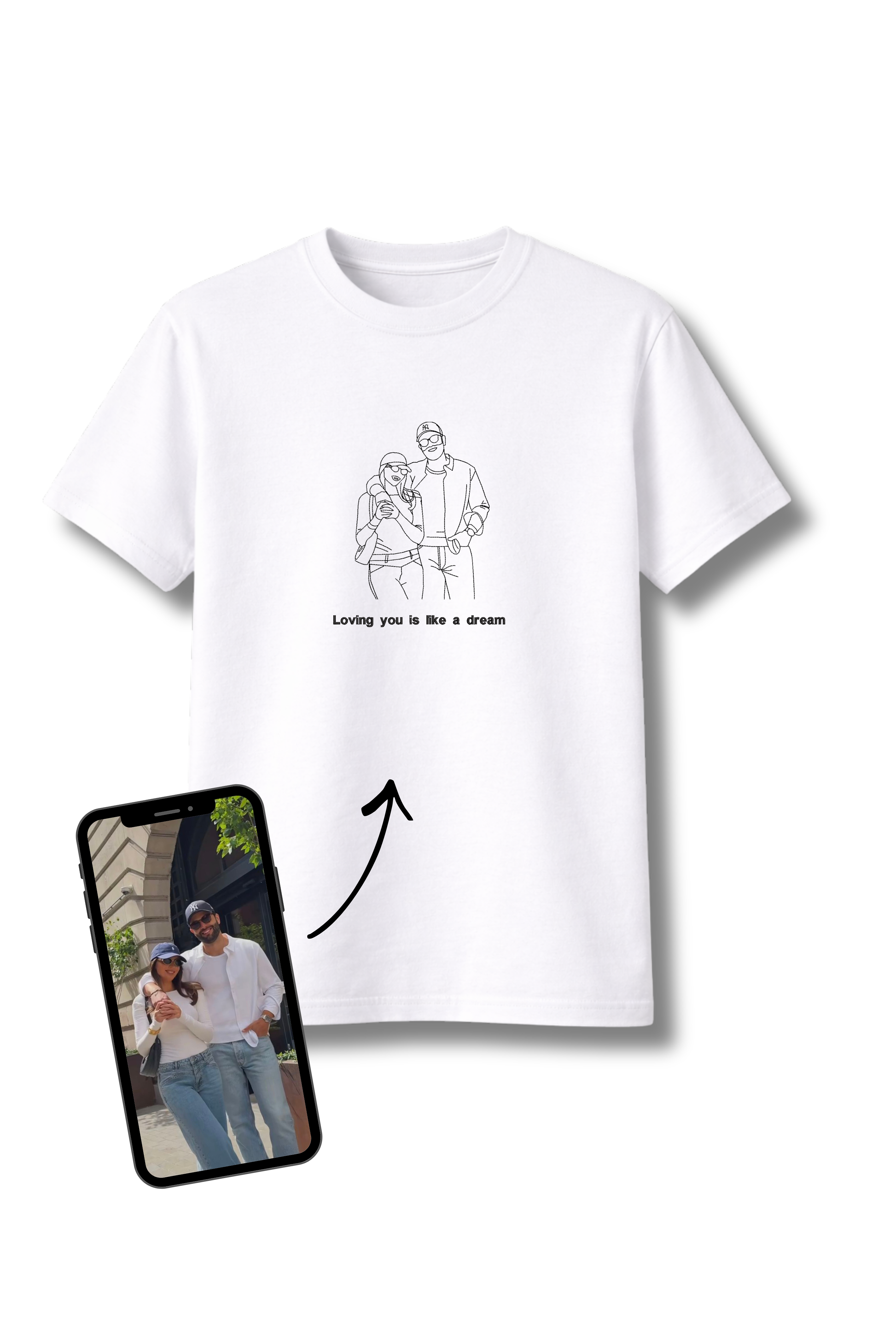 Custom Photo Embroidered T-shirt