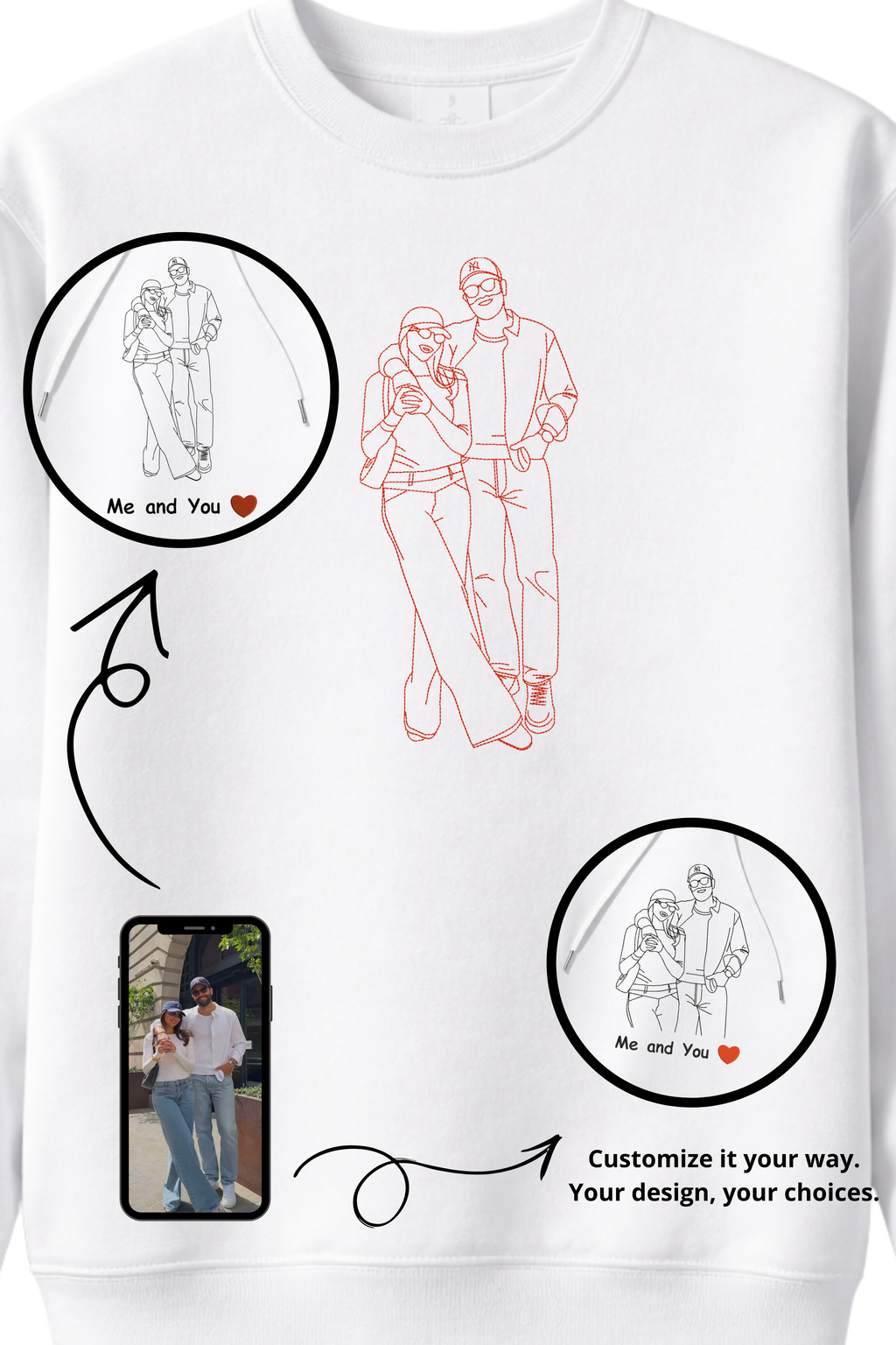 Custom Photo Embroidered Sweatshirt