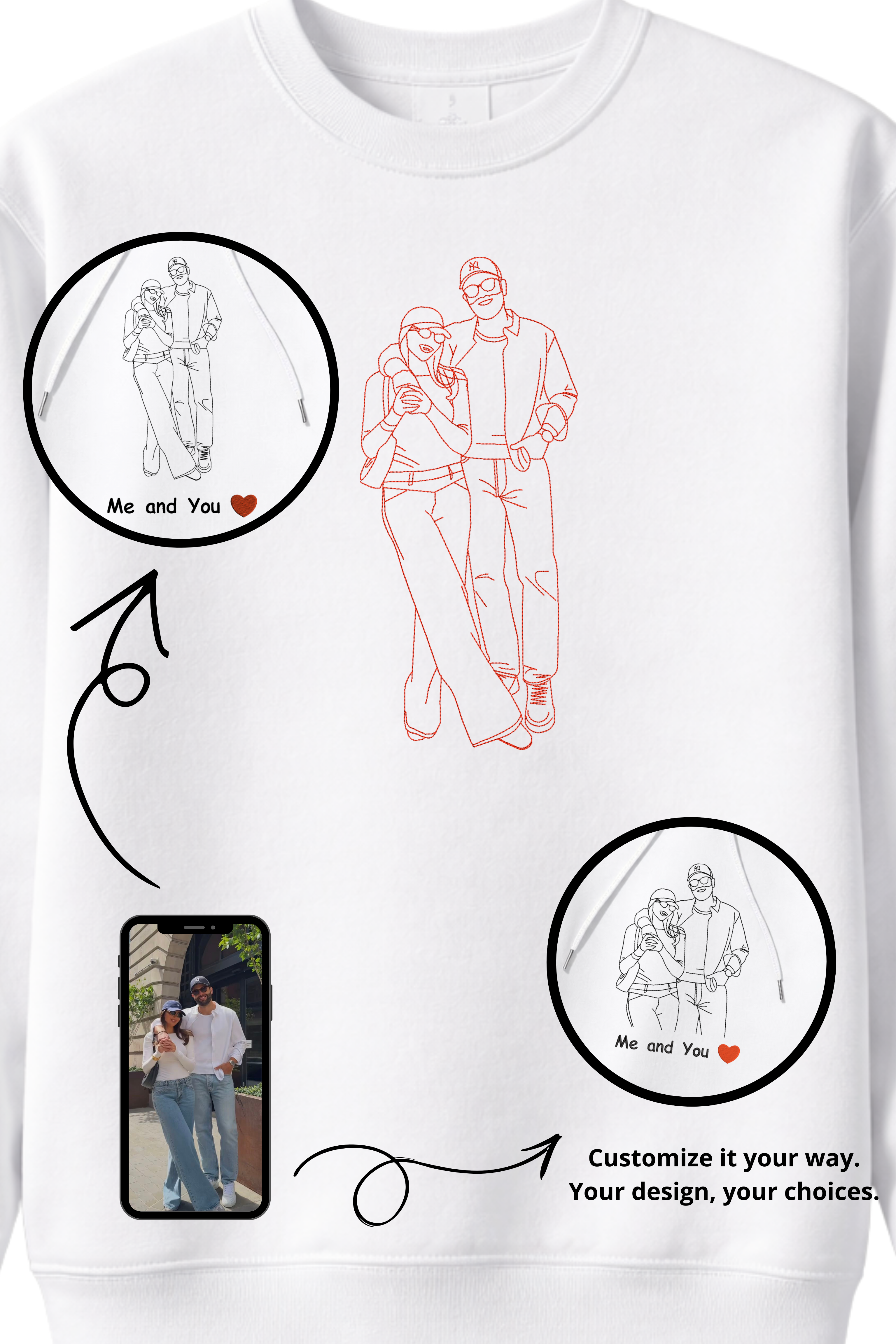 Custom Photo Embroidered Sweatshirt