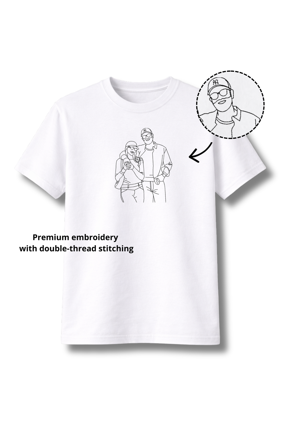 Custom Photo Embroidered T-shirt