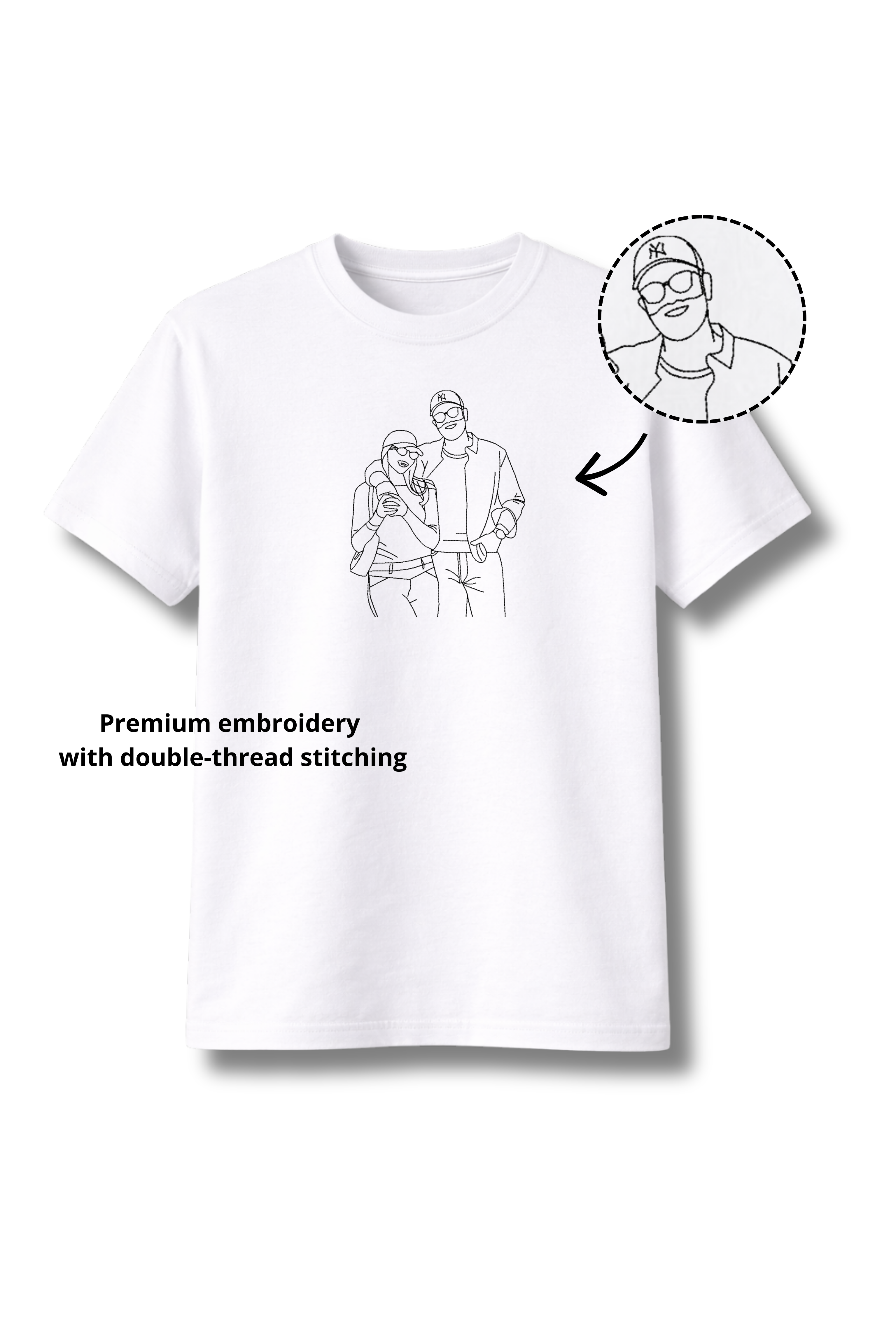 Custom Photo Embroidered T-shirt