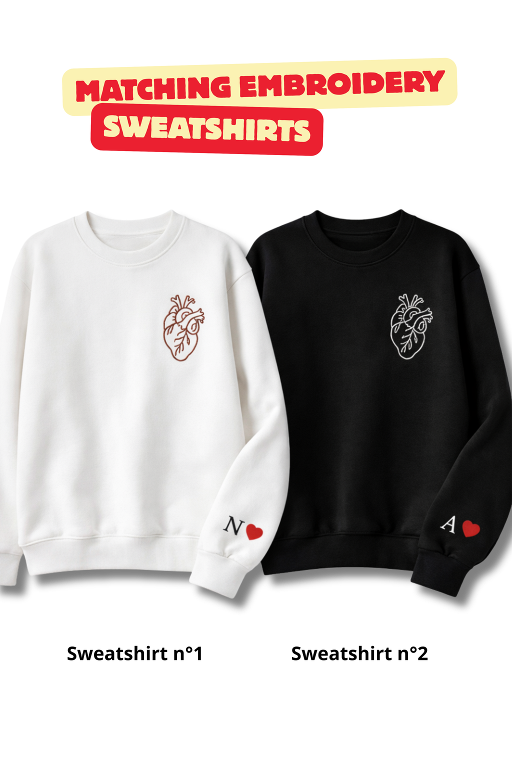 Matching Embroidery Sweatshirt
